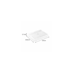 Couvercle transparent PLA pour plateau repas bagasse 30 x 24 cm - par 50