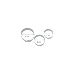 Emporte pièce inox rond cannelé 4 cm, 5 cm et 6 cm- par 3