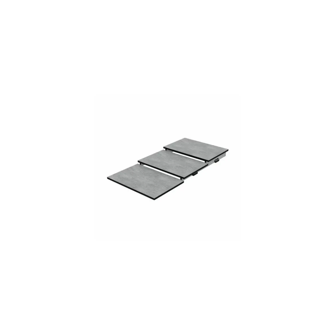 Escalier de présentation 3 niveaux HPL gris 42 x 84 x 10 cm