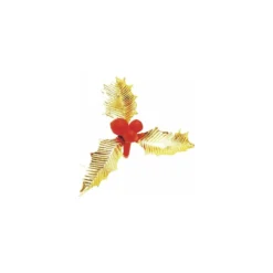 Feuilles de houx triple or ø 65 mm - par 100