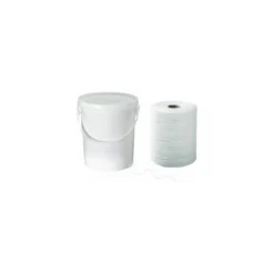 Ficelle de boucher blanche en lin calibre 3,5/2 avec seau plastique à dévidage central - par 1 kg
