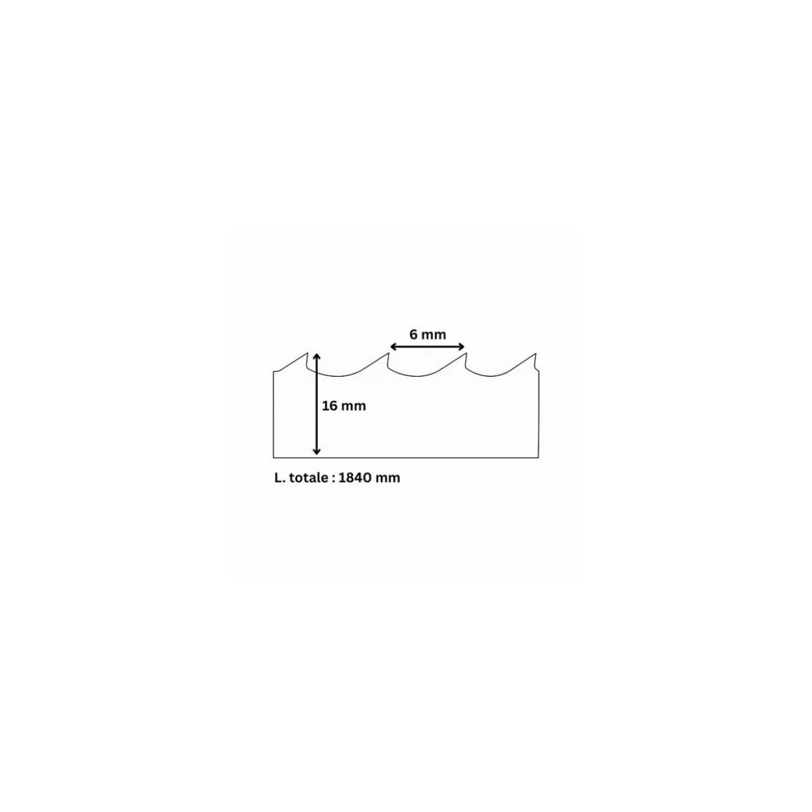 Lame de scie à os 16 x 1840 mm denture 6 mm - par 5