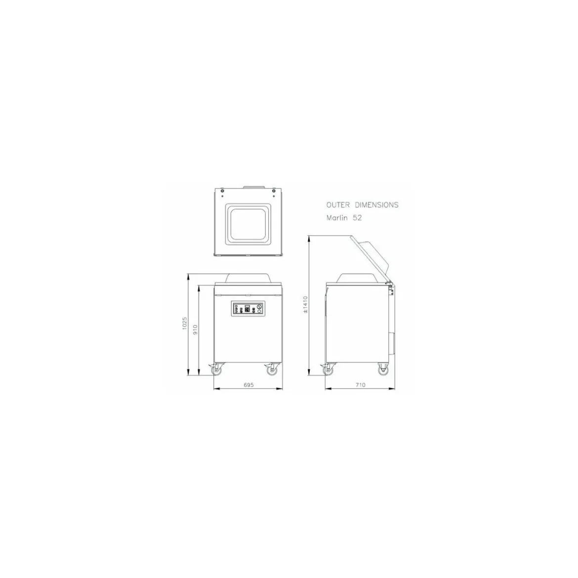 Machine sous vide Marlin 52 pompe 63m3/h avec détecteur de pression %