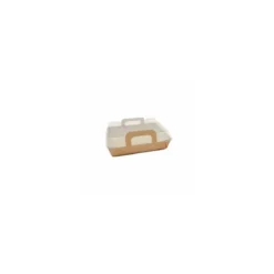 Panier chaud kraft brun ingraissable 850 ml avec couvercle - par 100