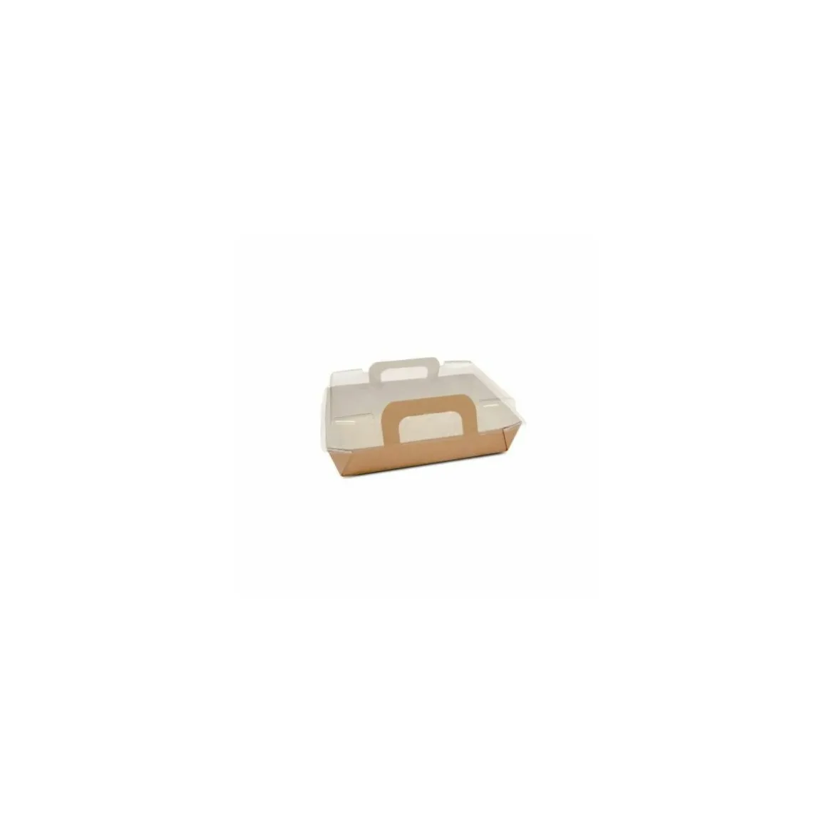 Panier chaud kraft brun ingraissable 850 ml avec couvercle - par 100