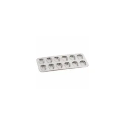 Plaque 12 madeleines fer blanc 39,5 x 20 cm