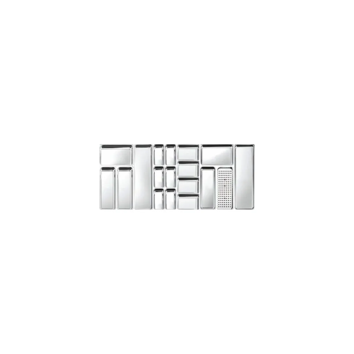 Plat angles arrondis inox 82 x 26 x 2 cm