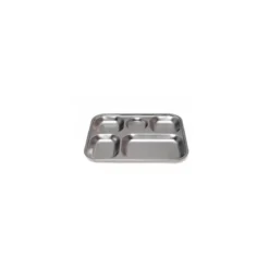 Plateau 5 compartiments inox 30,5 x 23,5 x 2,5 cm - par 12