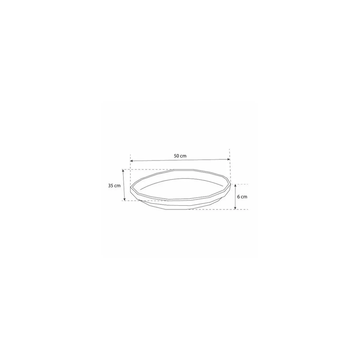 Plateau fruits de mer ovale 50 x 35 cm - par 30