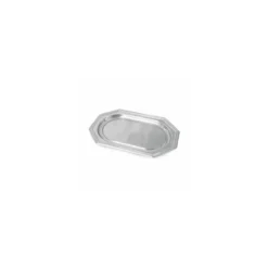 Plateau octogonal PET argenté 35 x 25 cm - par 50