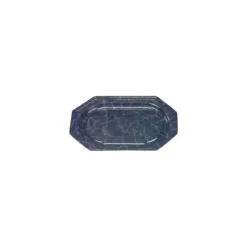 Plateau octogonal PET marbré noir 27 x 19 cm - par 50