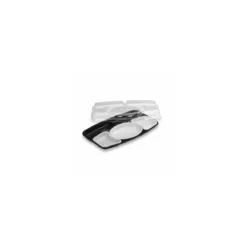 Plateau repas 5 compartiment plastique noir 41,6 x 26 x 7,5 cm - par 15