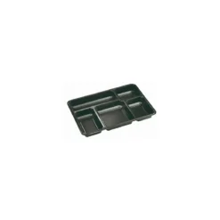 Plateau repas 5 compartiments plastique noir 32 x 22,5 x 3,4 cm - par 25