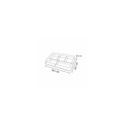 Plateau repas plastique 5 compartiments blanc 38,1 x 23,1 x 4,2 cm - par 60