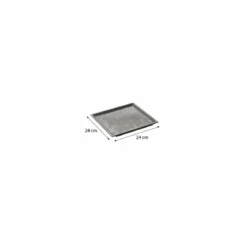 Plateau texturé ardoise ps noir 24 x 24 cm - par 10
