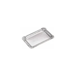 Plateau traiteur carton simple face argent 19 x 28 cm - par 25