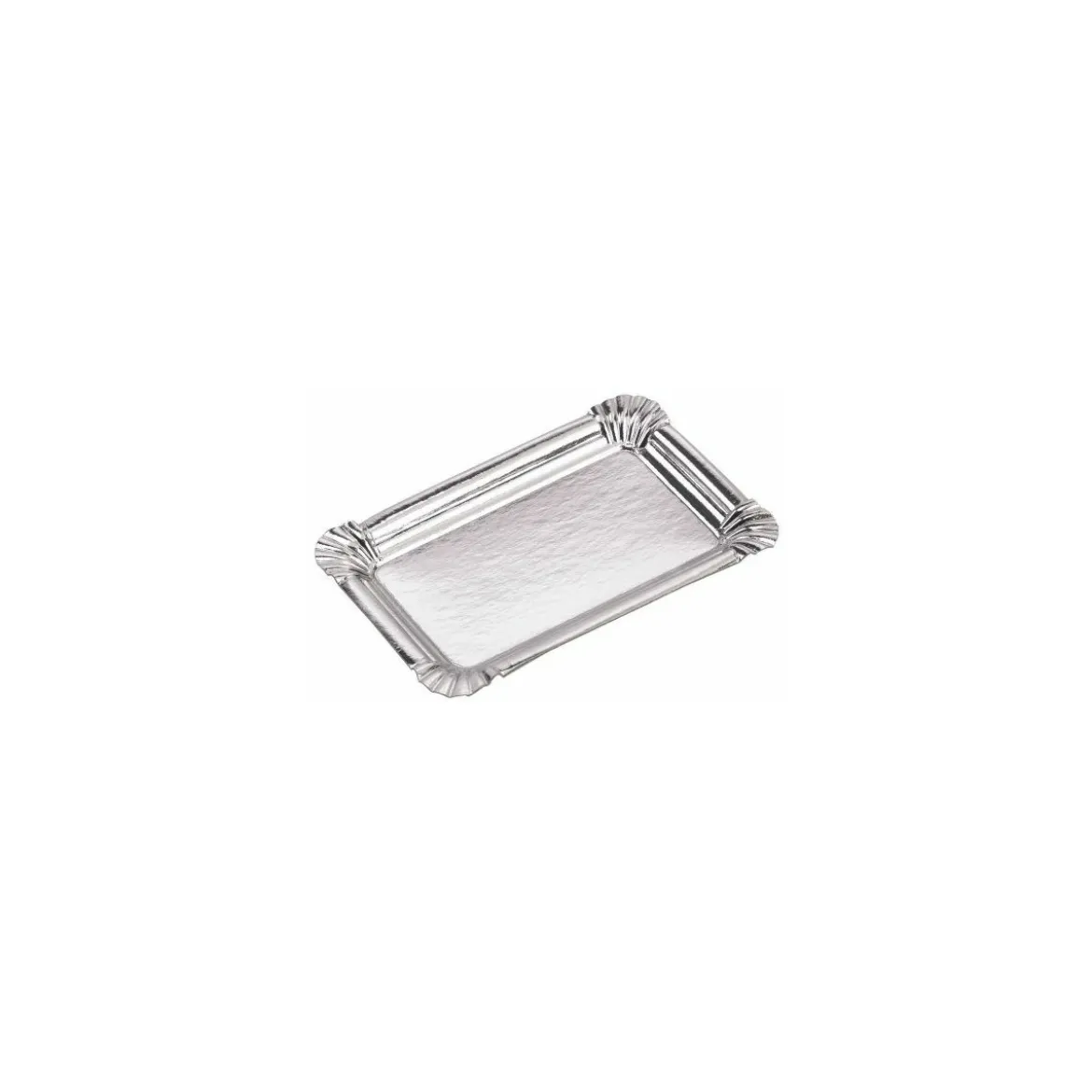 Plateau traiteur carton simple face argent 19 x 28 cm - par 25