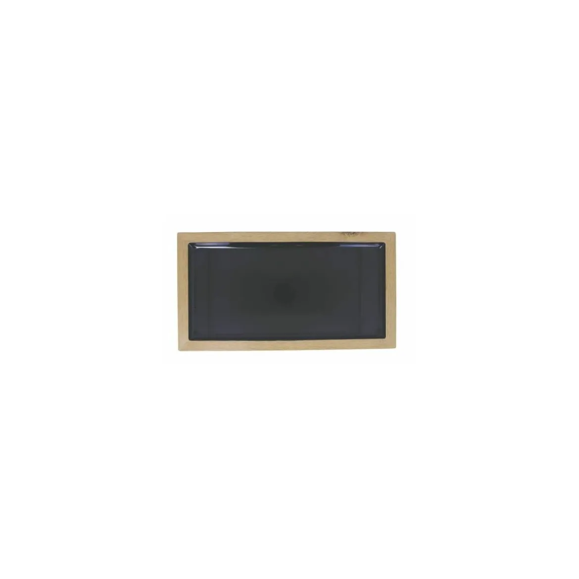 Plat mélamine noir bord bois 42 x 23 x 2,1 cm