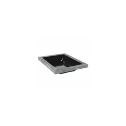 Plat mélamine noir bord gris 28 x 21 x 5 cm