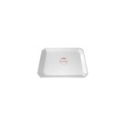 Plat octogonal mélamine blanc 40 x 30 x 3 cm
