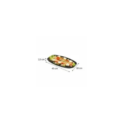 Plat ovale PET noir 45 x 30 x 2,5 cm - par 10