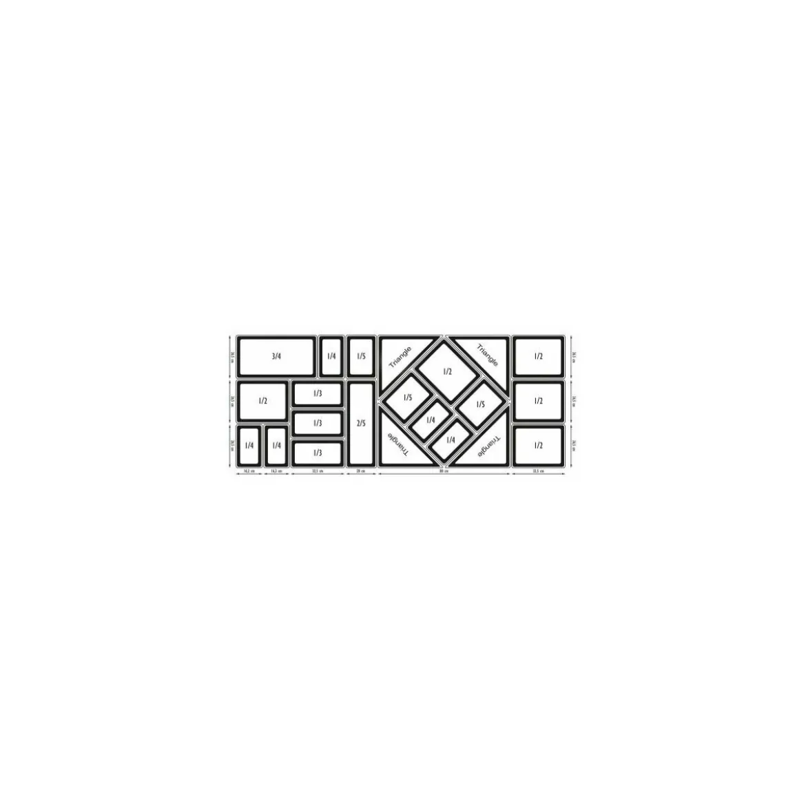 Plat plexi GN 2/5 noir H. 1,7 cm 53 x 20 cm