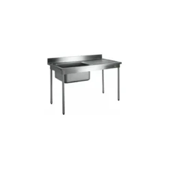 Plonge inox bac 75 L et égouttoir à gauche 120 cm