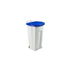 Poubelle mobile a pédale Boogy bleu 90 L
