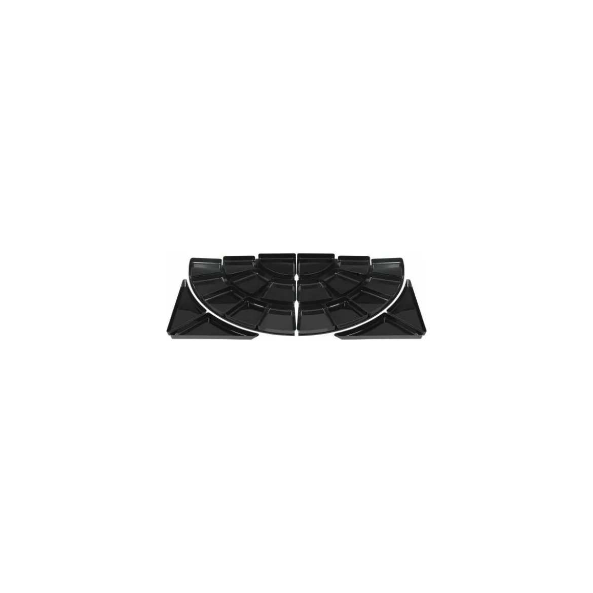 Ravier 1/4 de cercle ABS noir 28 x 28 x 4 cm