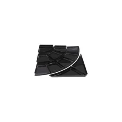 Ravier 1/4 de cercle ABS noir 28 x 28 x 4 cm