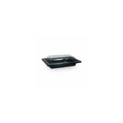 Ravier noir sushi et produits frais Quadripack + couvercle 17 x 10,5 cm - par 25