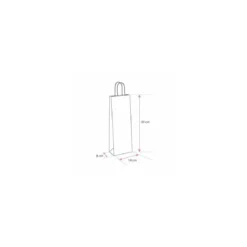 Sac bouteille kraft brun vergé 14 + 8 x 39 cm - par 50