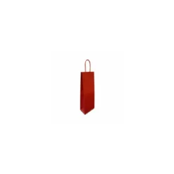 Sac bouteille kraft rouge vergé 14 + 8 x 39 cm - par 50
