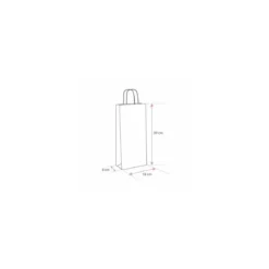 Sac 2 bouteilles kraft brun non vergé 18 + 8 x 39 cm - par 50