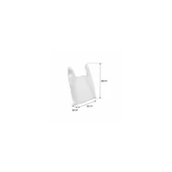 Sac bretelles blanc PEBD 50 µ - 40 x 20 + 10 cm - par 500