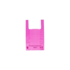 Sac bretelles rose PEBD 50 µ 45 x 26 + 6 cm - par 500
