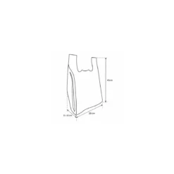 Sac bretelles vert PEBD 50 µ 45 x 26 + 6 cm - par 500