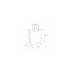 Sac cabas argent à poignées torsadées 18 x 8 x 22 cm - par 50