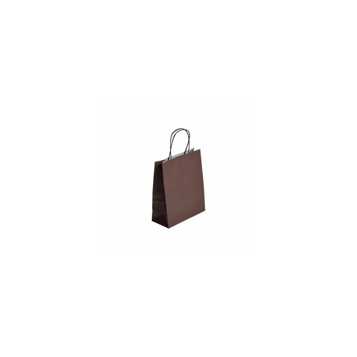 Sac cabas chocolat à poignées torsadées 18 x 8 x 22 cm - par 50