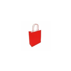Sac cabas rouge à poignées torsadées 18 x 8 x 22 cm - par 50