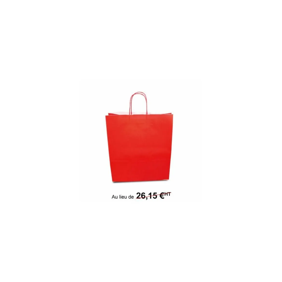Sac cabas rouge à poignées torsadées 35 x 14 x 40 cm - par 50