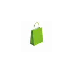 Sac cabas vert acidulé à poignées torsadées 35 x 14 x 40 cm - par 50