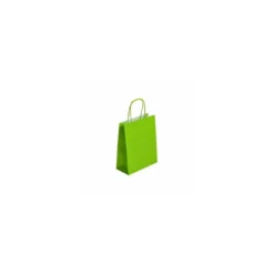 Sac cabas vert acidulé à poignées torsadées 18 x 8 x 22 cm - par 50
