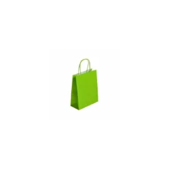 Sac cabas vert acidulé à poignées torsadées 23 x 12 x 30 cm - par 50