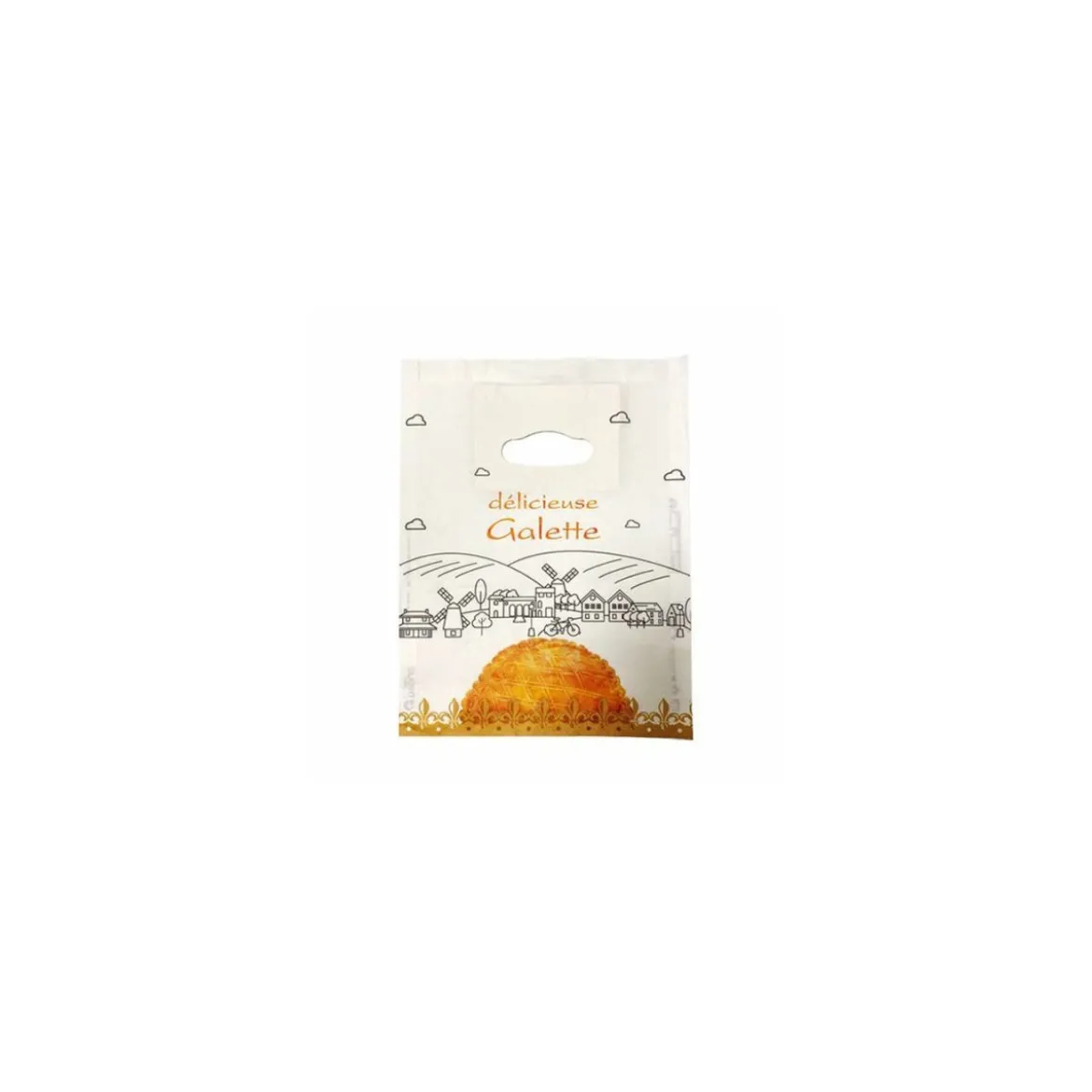Sac galette ingraissable "Délicieuse Galette" 23 x 3 x 29 cm - par 100