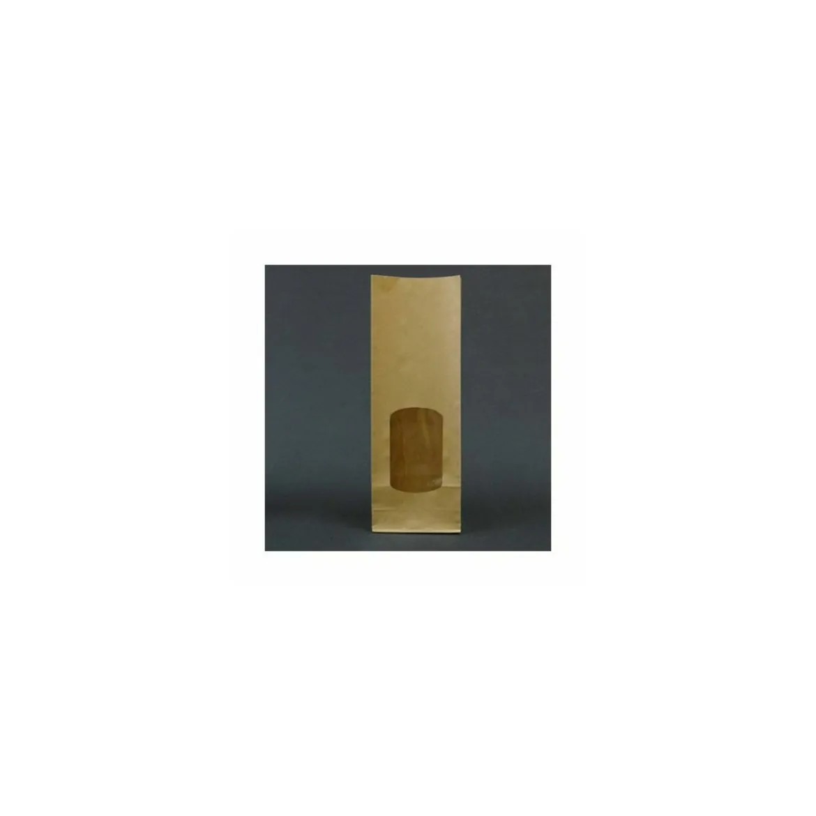 Sachet SOS kraft brun vergé avec fenêtre 13,6 + 7,5 x 31,5 cm - par 100