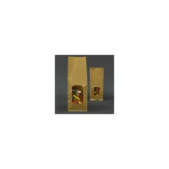 Sachet SOS kraft brun vergé avec fenêtre 10 + 5,5 x 29 cm - par 100
