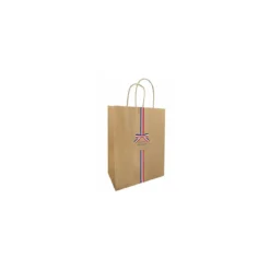 Sac kraft bleu blanc rouge 30 x 23 + 12 cm - par 50