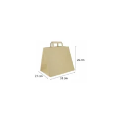 Sac kraft brun 32 x 26 + 21 cm - par 250