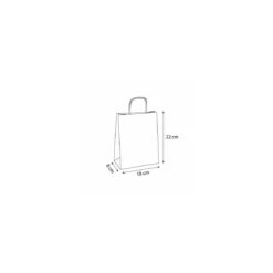 Sac papier kraft blanc à poignées torsadées 18 + 8 x 22 cm - par 50